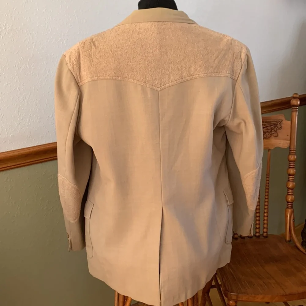 Vintage Pen West Pendleton Western Blazer Suede Elbow Patches size 46L - Picture 5 of 11
